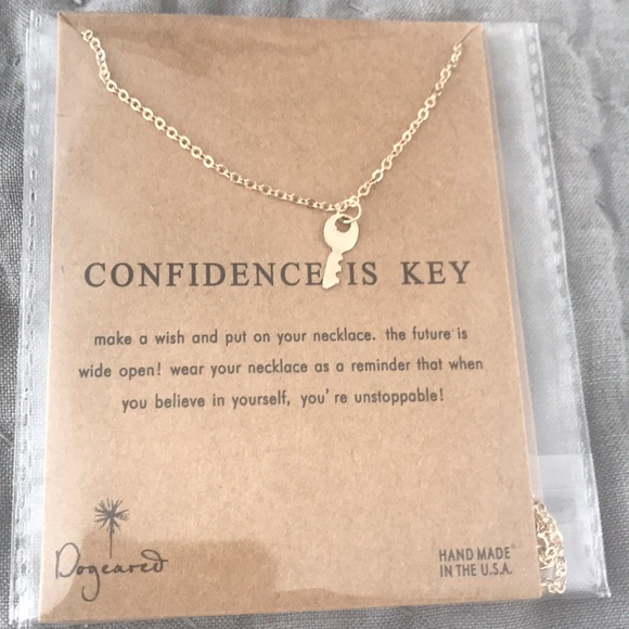 New Key Pendant Necklace with Confidence Message - Picture 3 of 4